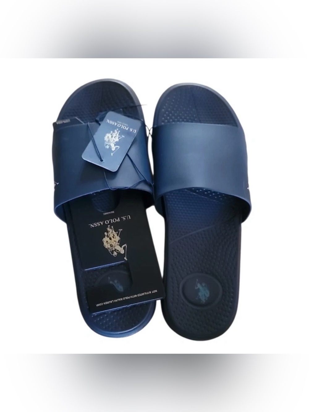 US POLO ASSN Slide Sandals for Men’s Navy Blue Lightweight Size 11-12